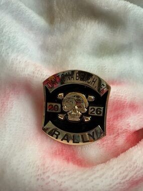 Daytona Beach Rally Pin 2026 - Black & Gold Skull